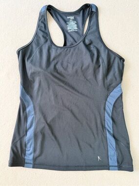 Danskin Racerback low impact fitted Tank fwomen medium Sports workout black